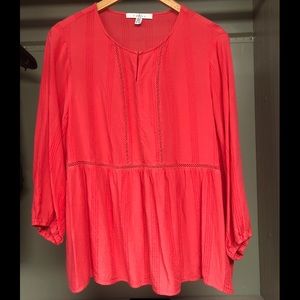 Fever Peasant Shirt. Size XL. 3/4 sleeve. clasp at neck.